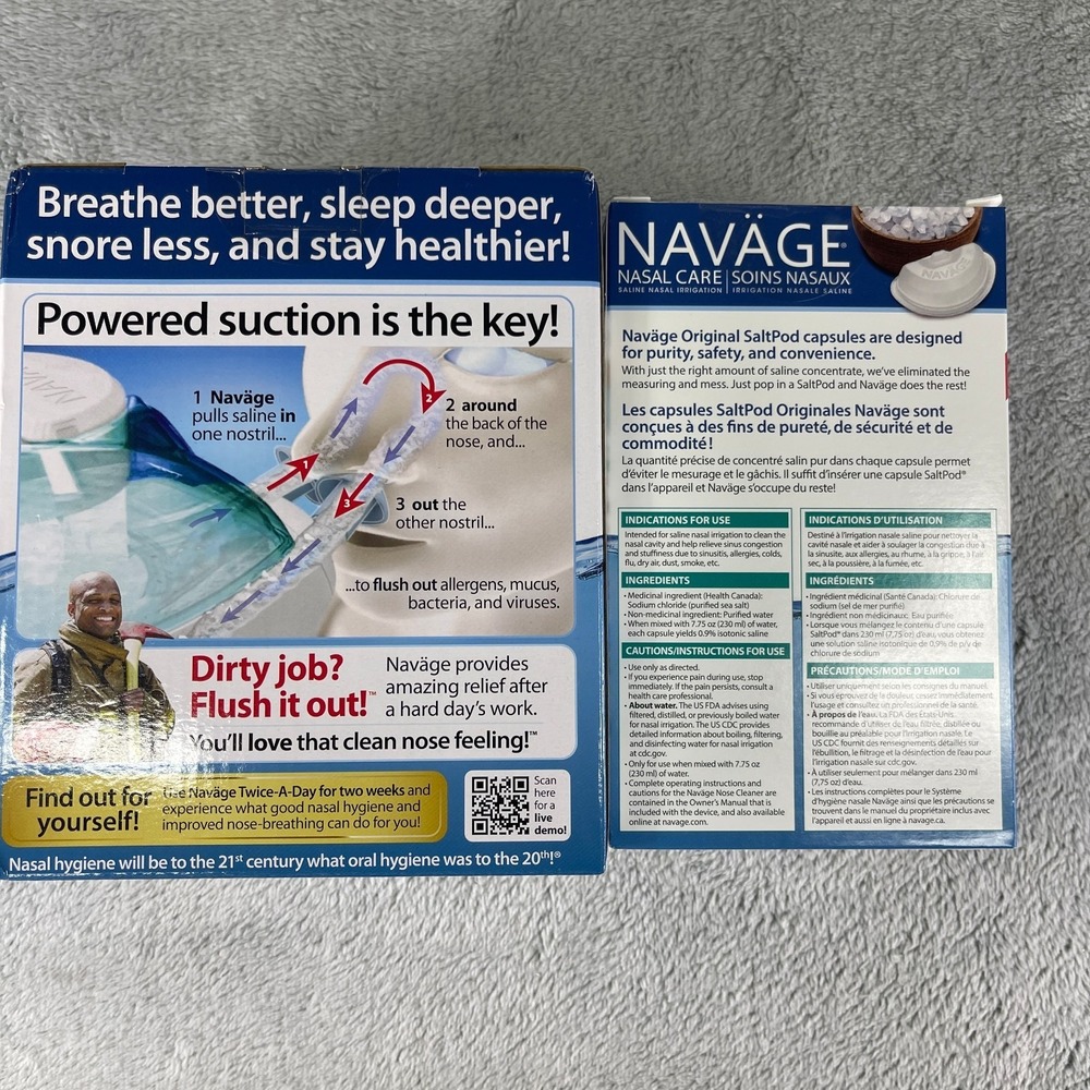 Navage Nasal Irrigation Starter Bundle: Navage Nose Cleaner W/ 30 Salt Pods - Picture 5 of 10